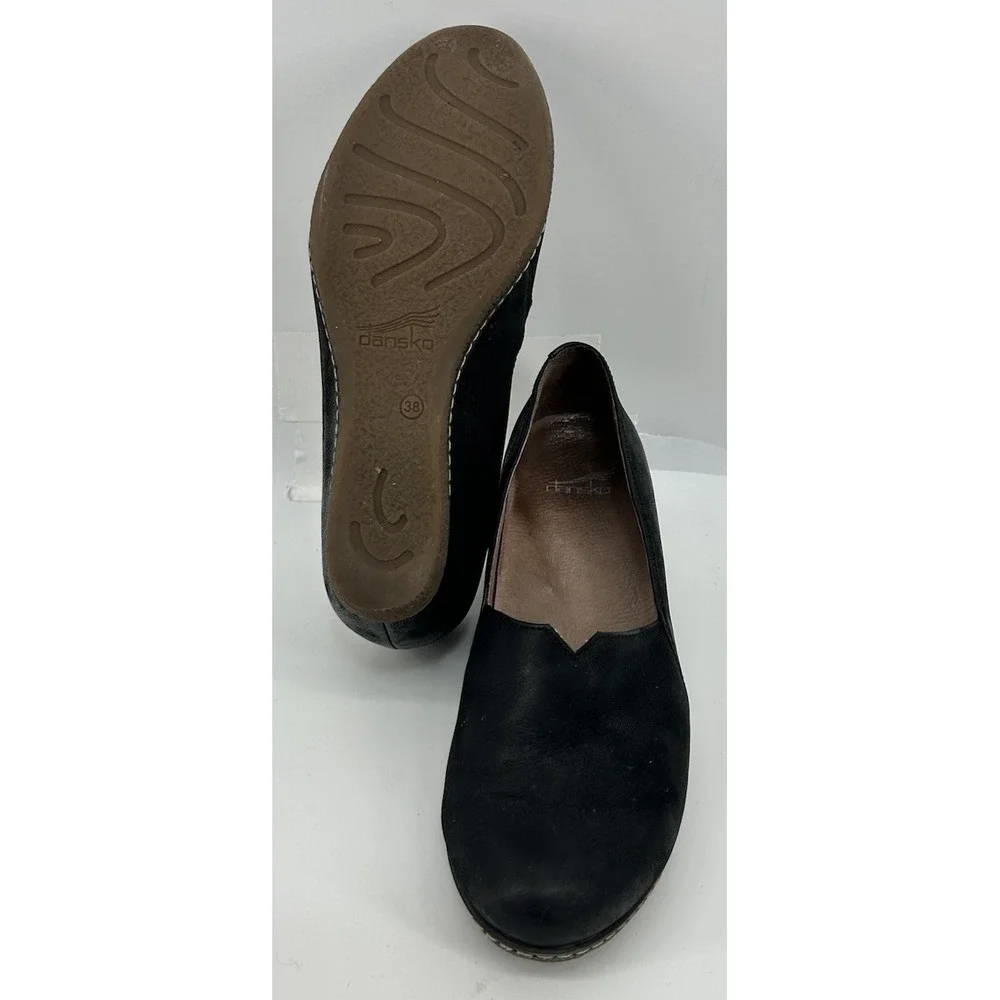Dansko Liliana Black Burnished Nubuck Wedge Loafer Women's‎ 38 US 8